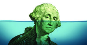 Adobe Stock image - inflation - George Washington from $ underwater