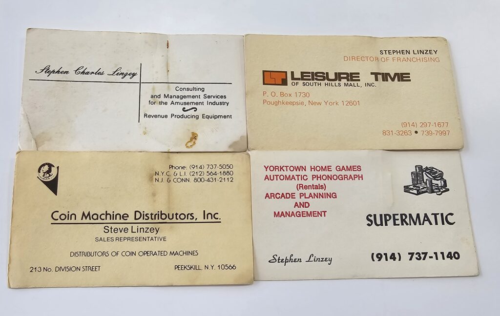 Steve Linzey - old business cards Al Press kept